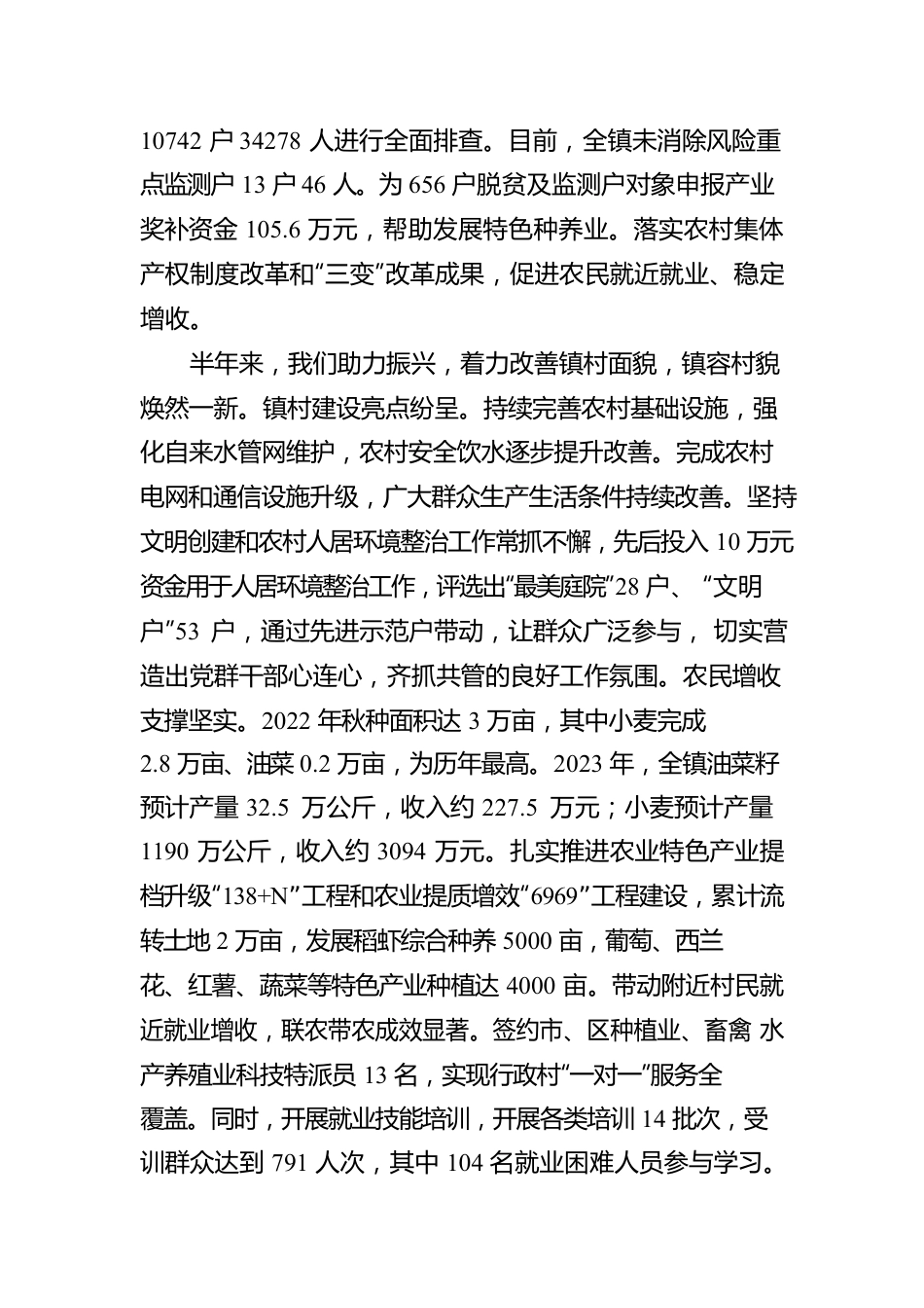 XX区XX镇2023年上半年重点工作落实情况报告（20230606）.docx_第3页