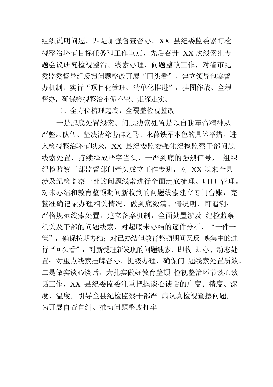 县纪检监察干部队伍教育整顿检视整治环节工作汇报.docx_第3页