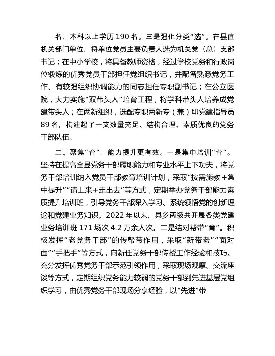 党务干部队伍建设工作汇报.docx_第2页