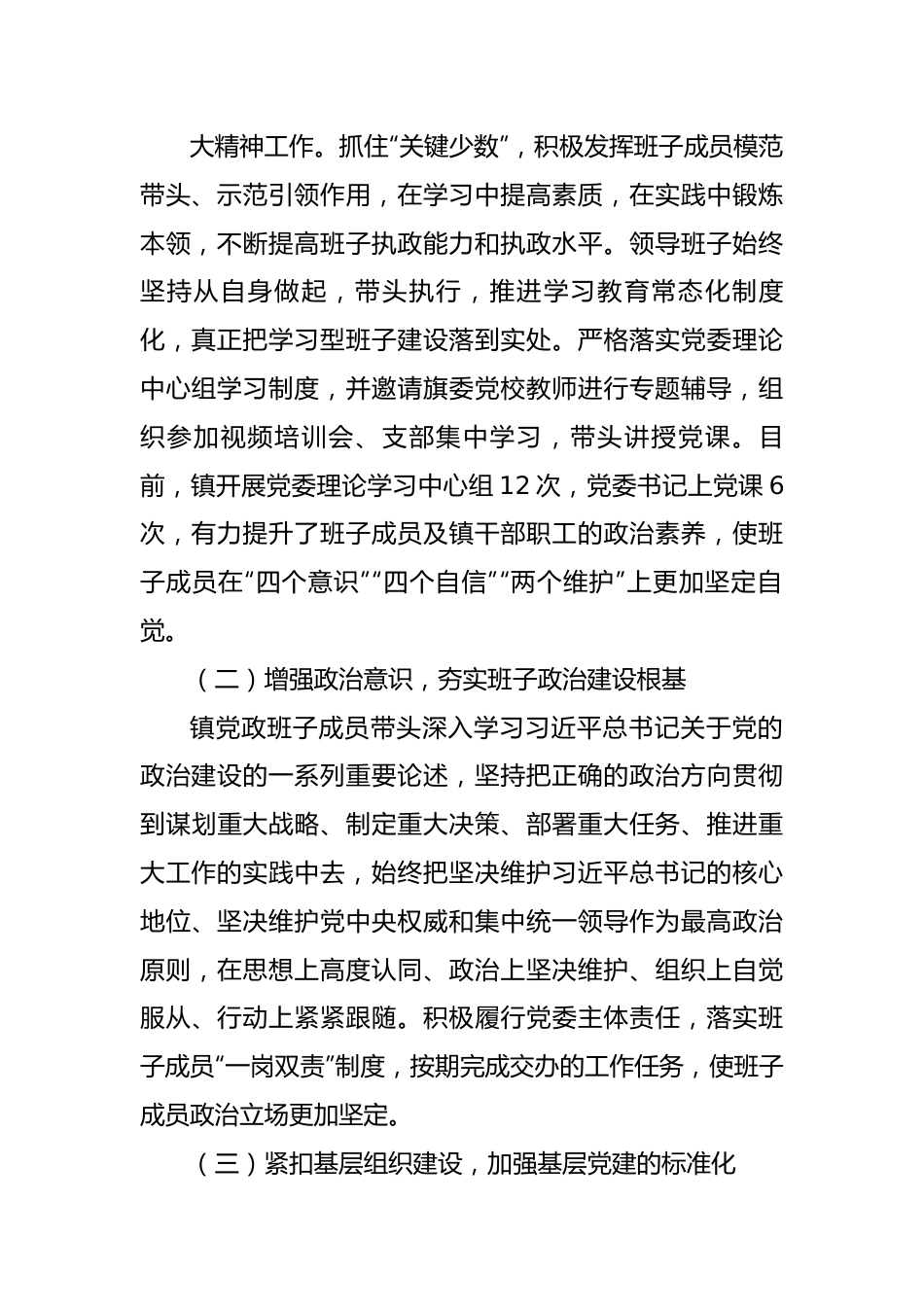 乡镇党政领导班子政治建设情况汇报.docx_第2页