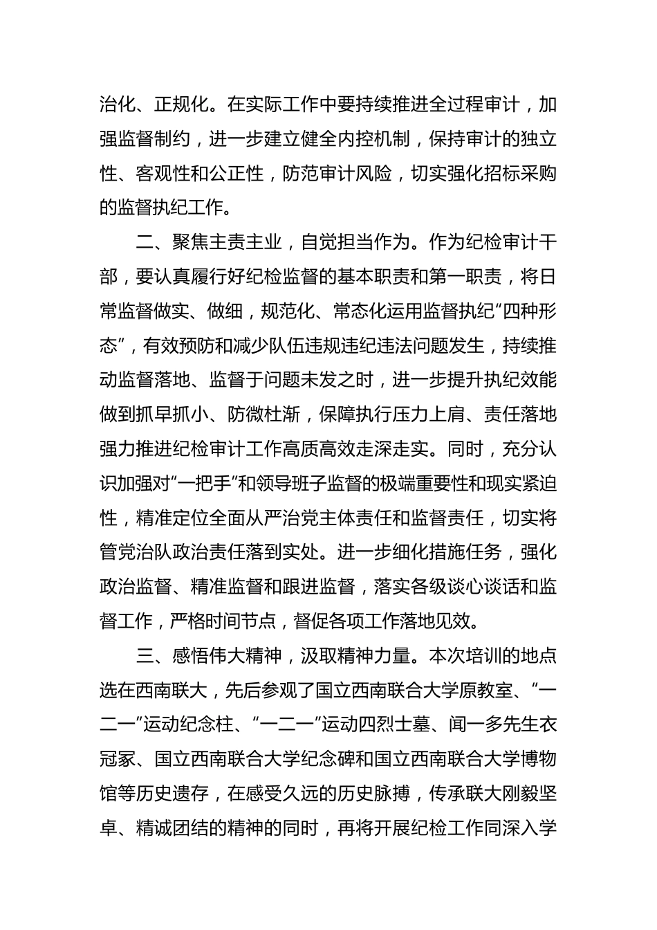 参加纪检审计干部培训心得体会.docx_第3页