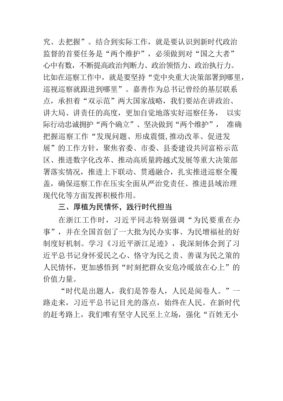 汲取行动力量 彰显实干担当—《干在实处 勇立潮头 习近平浙江足迹》心得体会.docx_第3页