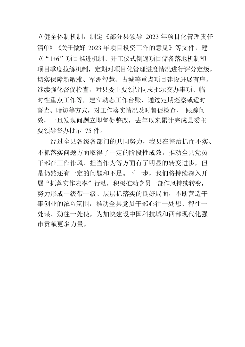关于整治抓而不实、不抓落实问题工作开展情况的报告.docx_第3页
