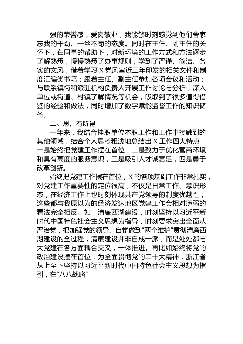 纪委监委党风政风监督室副主任挂职锻炼工作总结.docx_第3页