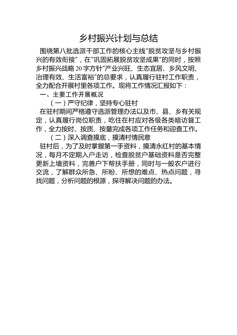 乡村振兴计划与总结.docx_第1页