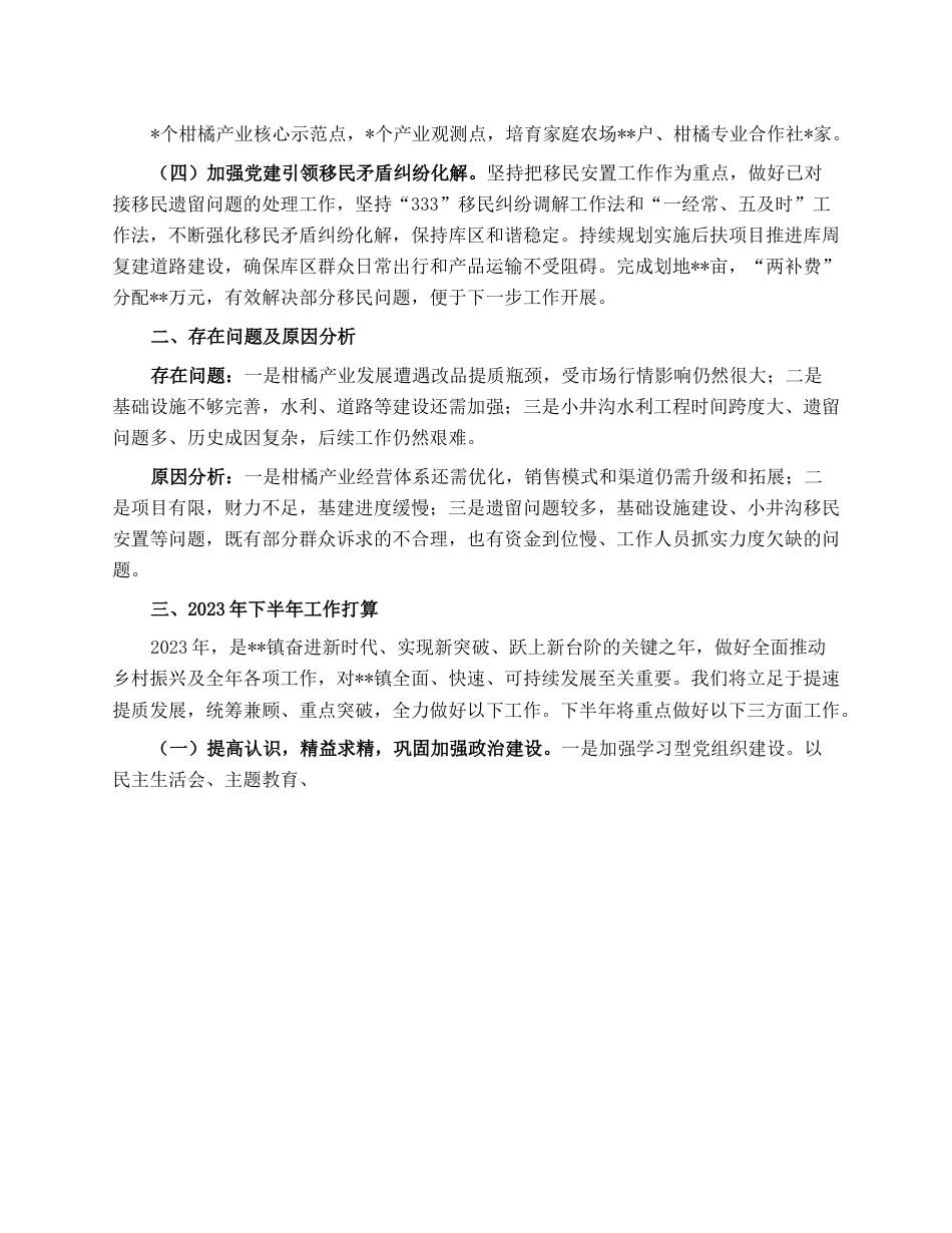 镇2023年上半年工作总结和下半年工作打算.docx_第2页