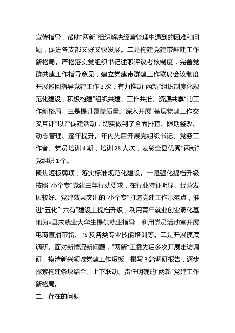 （6篇）本年度两新工委书记抓基层党建述职报告汇编.docx_第3页