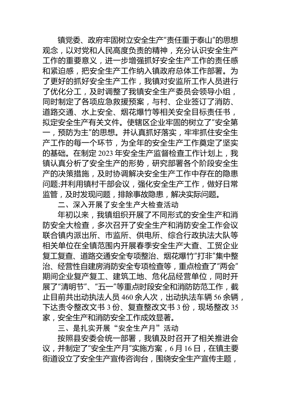 镇2023年安全生产半年工作总结（20230625）.docx_第2页