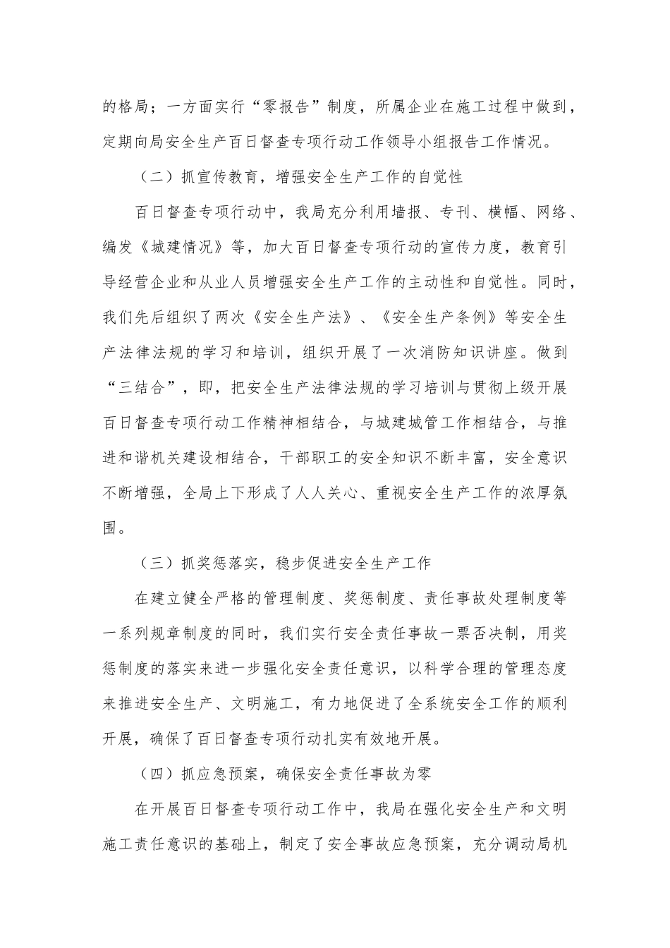 安全生产百日督查专项行动工作总结（全文7412字）.docx_第3页