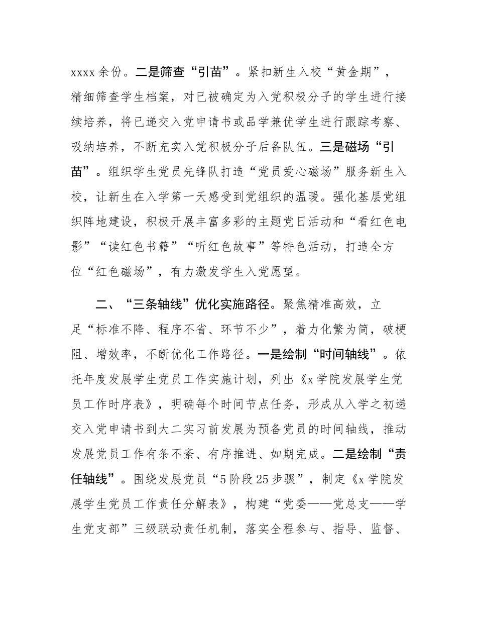 学院党委书记在学生党员工作推进会上的汇报发言.docx_第2页