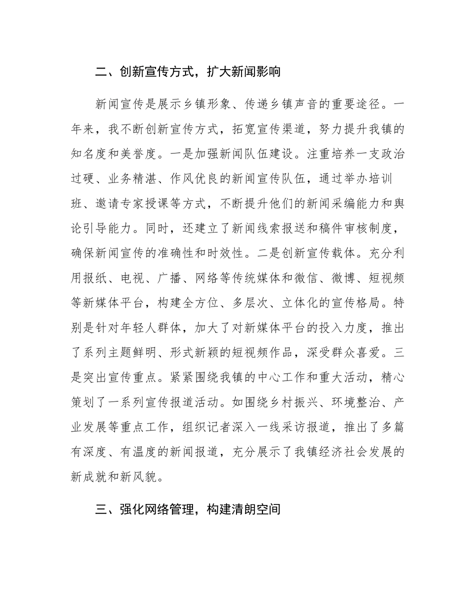 乡镇宣传委员2024年度述职述廉报告.docx_第2页