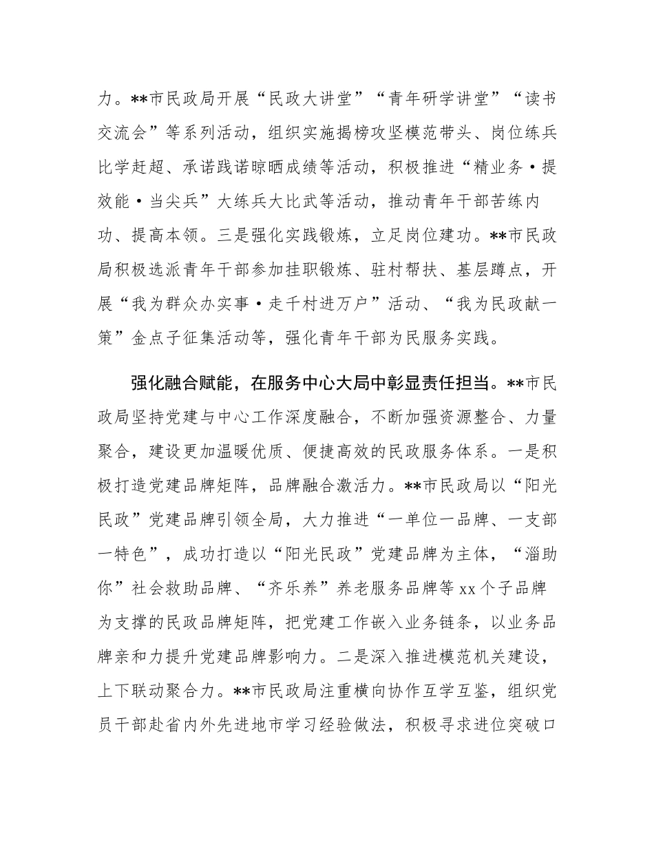 在2024年全省民政系统党建工作调研座谈会上的汇报发言.docx_第3页