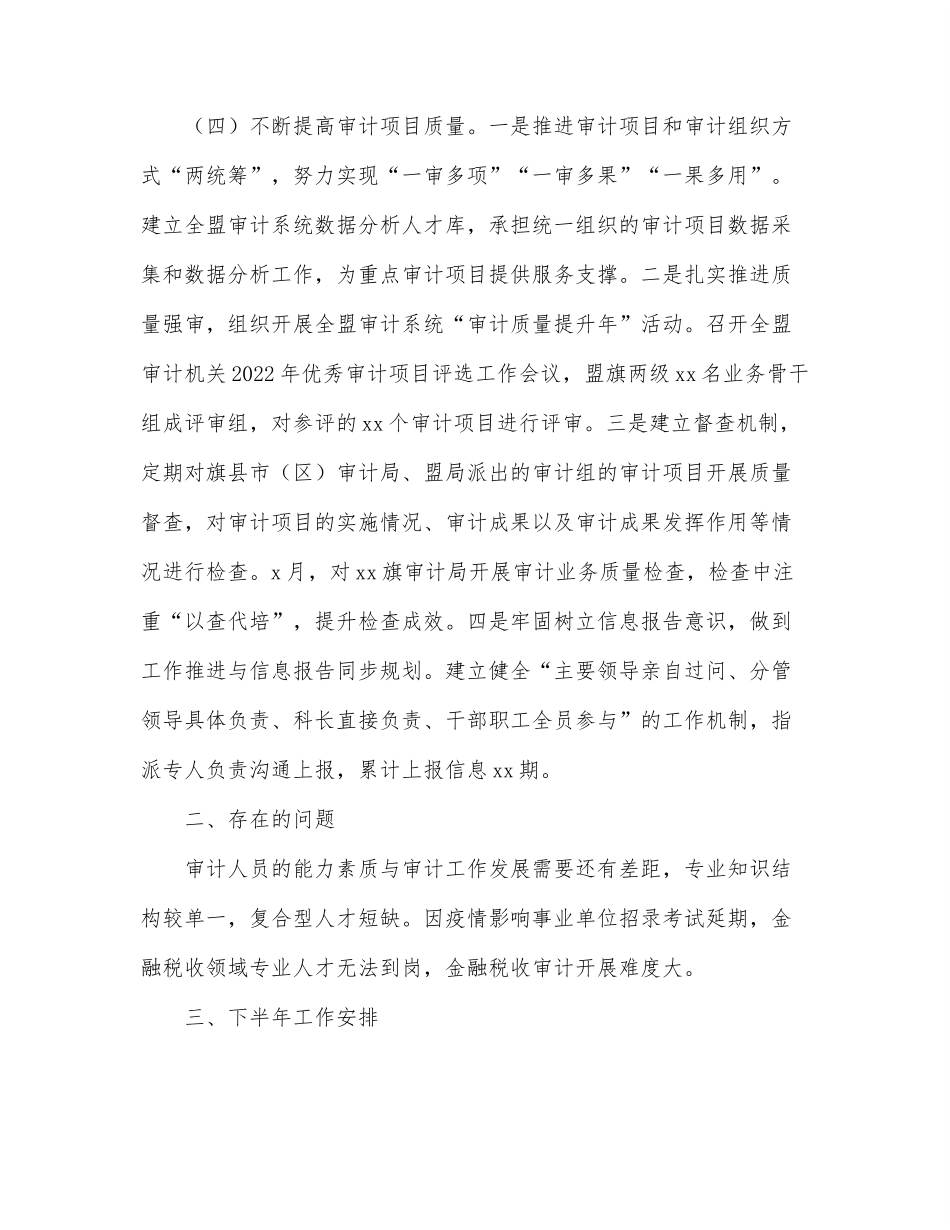 审计局关于2022年上半年工作总结及下半年工作安排的报告.docx_第3页