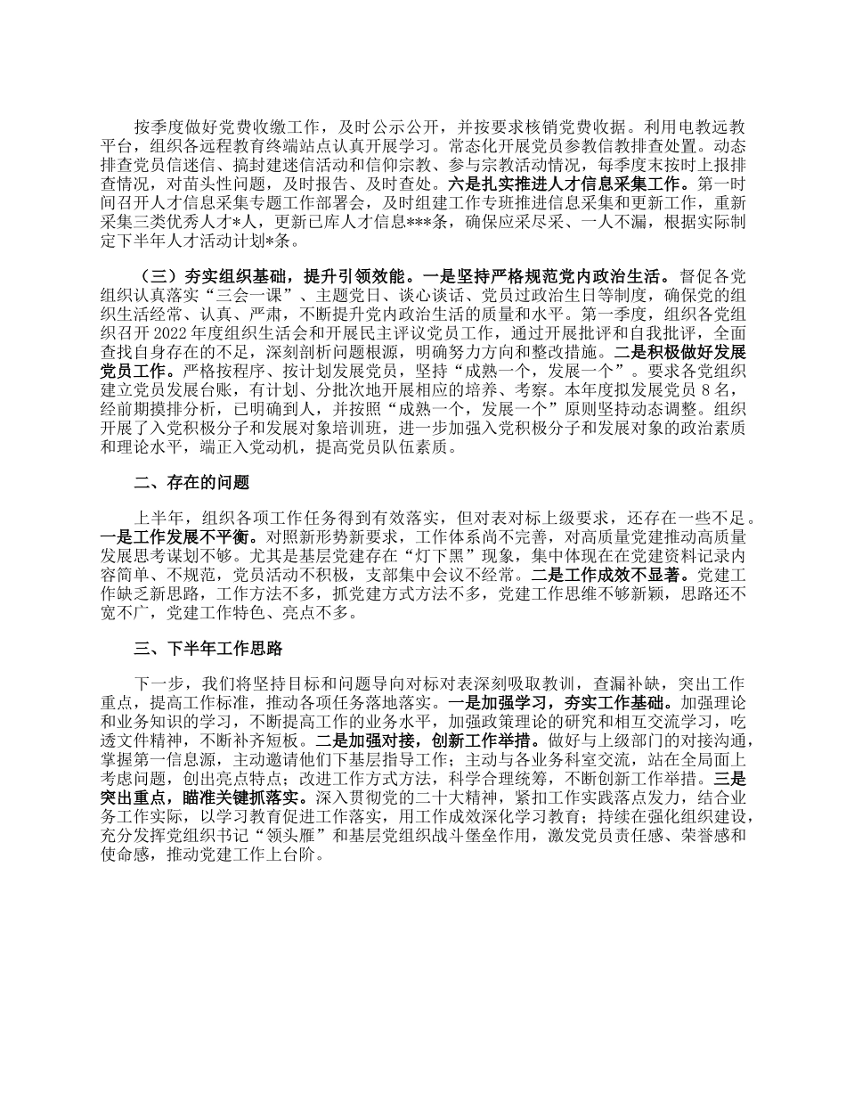 乡镇组织办2023年上半年工作总结及下半年计划.docx_第2页