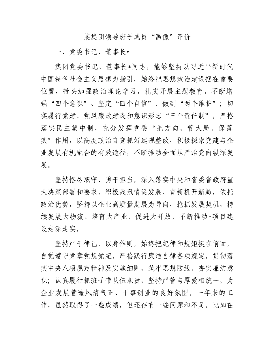 某集团领导班子成员“画像”评价.docx_第1页