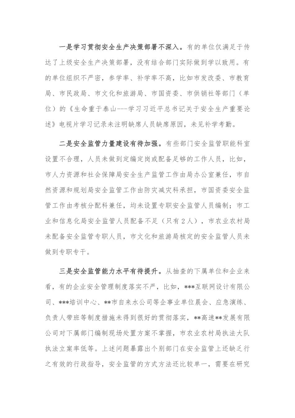 关于市级部门安全生产专项督查报告.docx_第3页