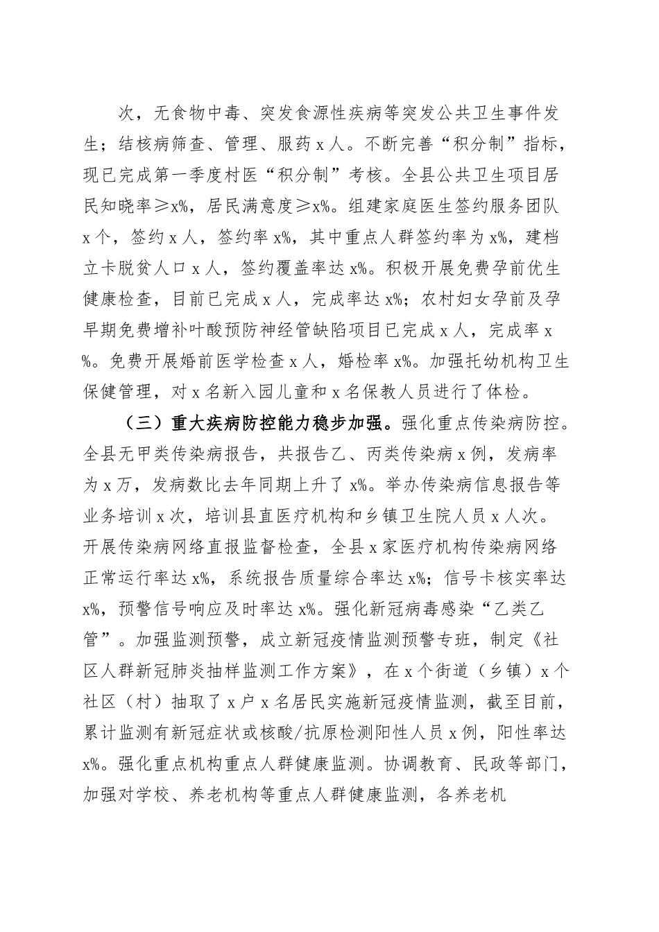 县卫生健康局2023年上半年工作总结及下半年计划（汇报报告）.docx_第3页