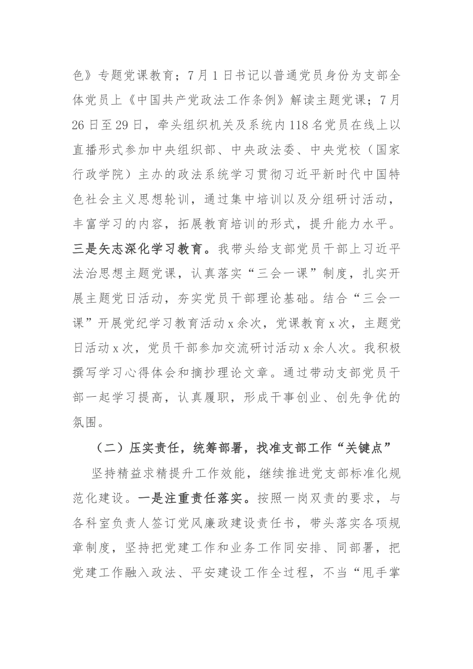 党支部书记2024年度上半年党建述职报告.docx_第2页