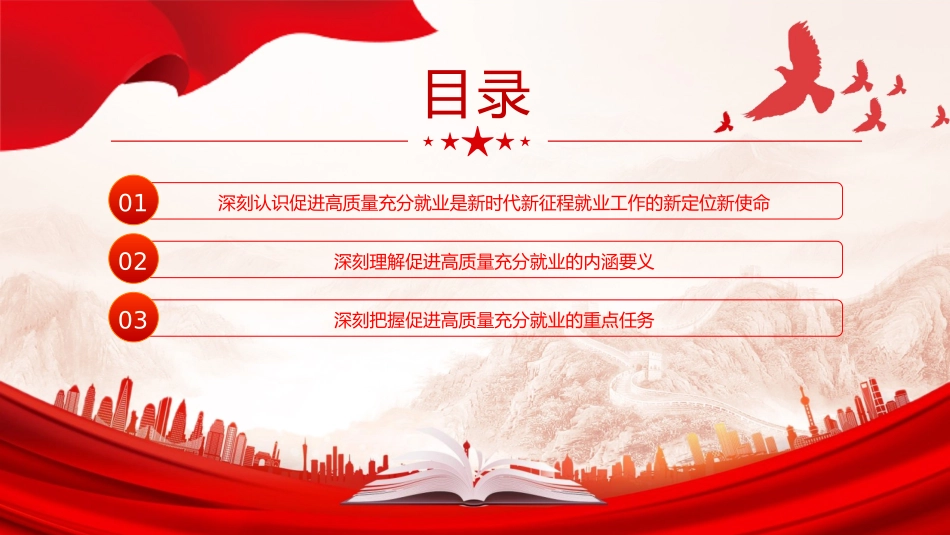 党员干部学习二十届三中全会党课(PPT 讲稿)：关于实施就业优先战略促进高质量充分就业的意见.pptx_第3页