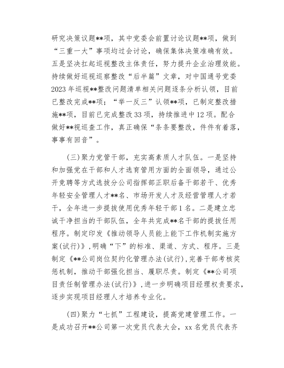 国企党委2024年工作总结及2025年工作计划.docx_第3页
