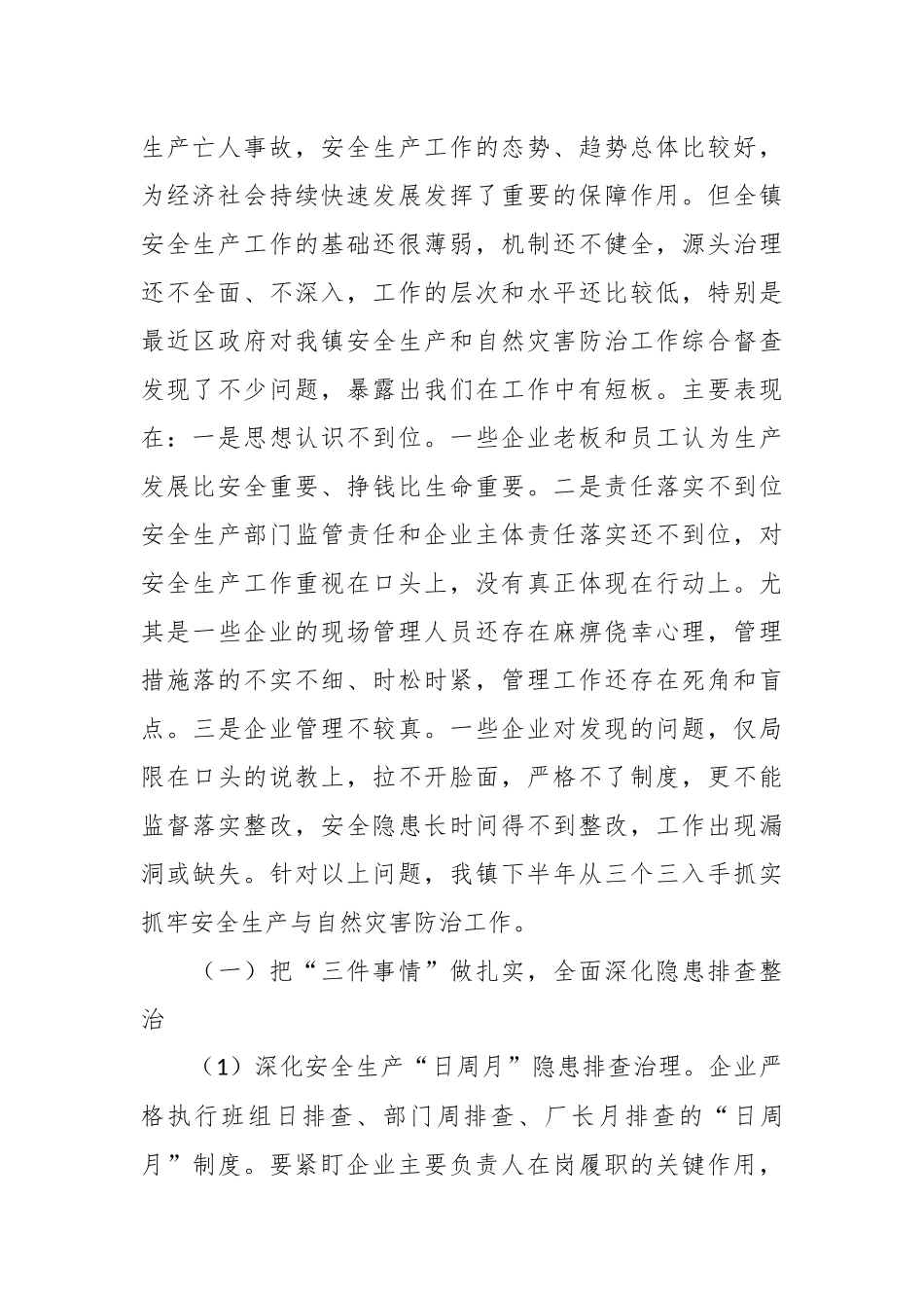 XX镇安全生产和自然灾害防治工作汇报.docx_第3页