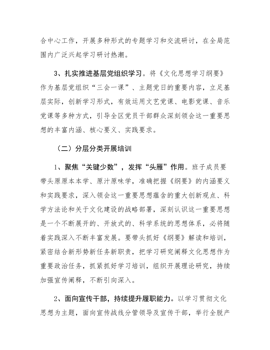 关于宣传学习贯彻《文化思想学习纲要》的工作方案.docx_第3页
