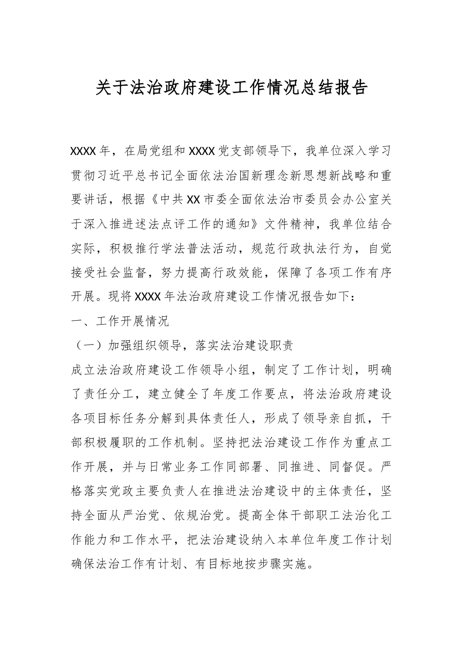 关于法治政府建设工作情况总结报告.docx_第1页