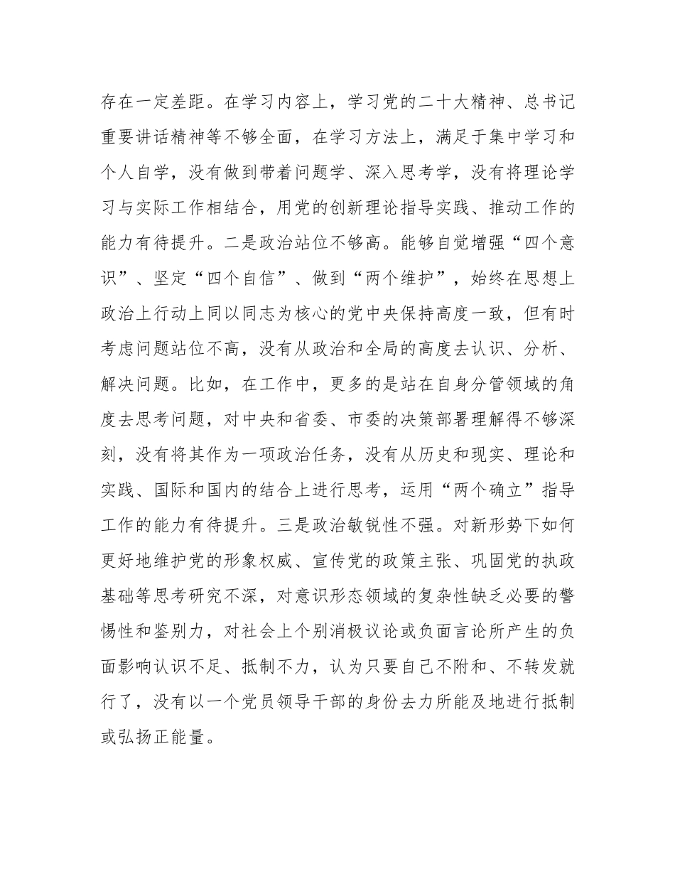 2024年度民主SH会“四个带头”对照检查发言材料.docx_第2页