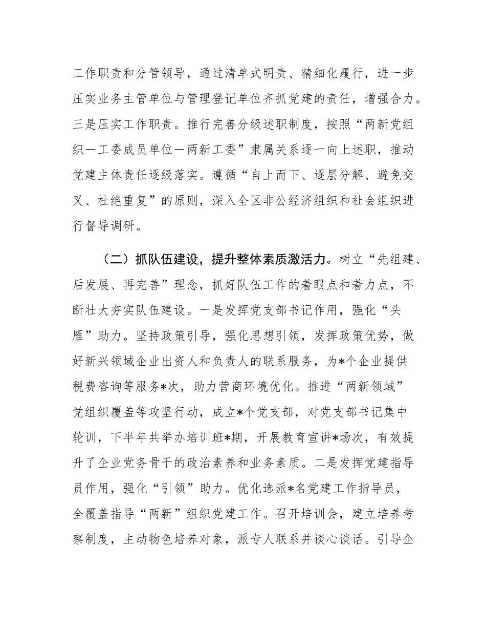 区委两新工委2024年度抓基层党建工作述职报告.docx_第2页