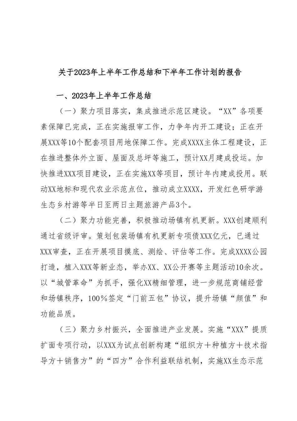 关于2023年上半年工作总结和下半年工作计划的报告.docx_第1页