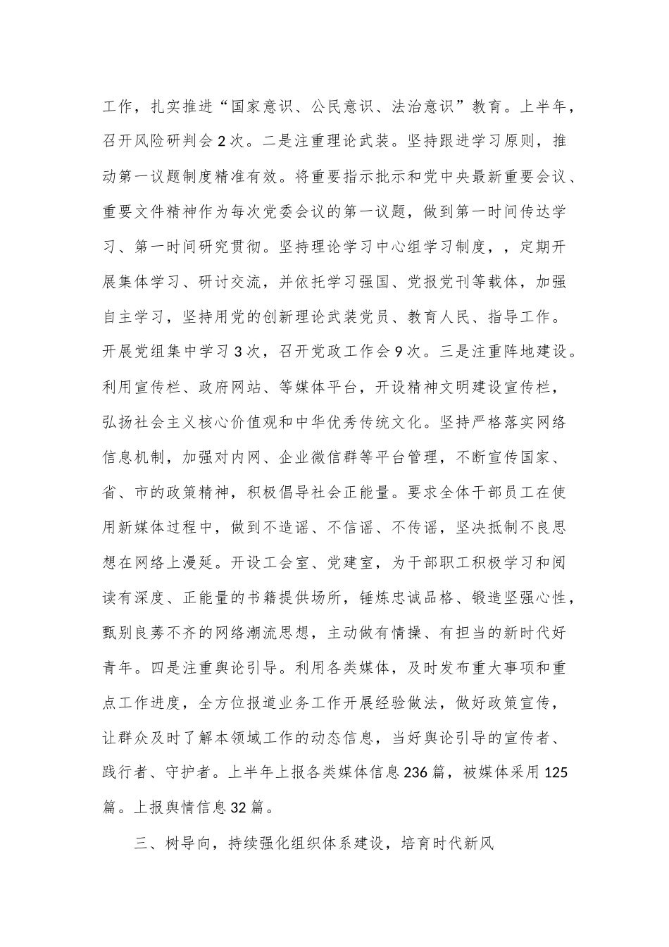 2024年局党组上半年意识形态工作总结和下半年工作计划.docx_第3页