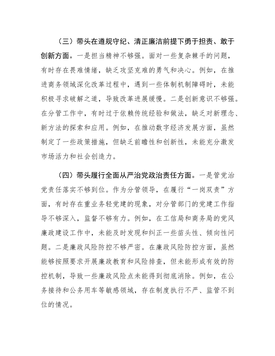 县政府班子成员2024年民主SH会个人对照检查发言材料.docx_第3页