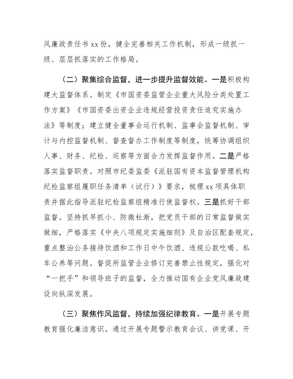 市国资委党委2024年党风廉政建设工作情况报告.docx_第2页