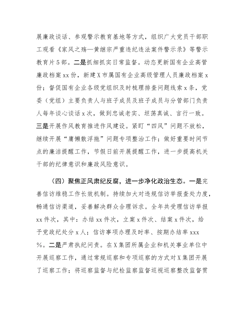 市国资委党委2024年党风廉政建设工作情况报告.docx_第3页