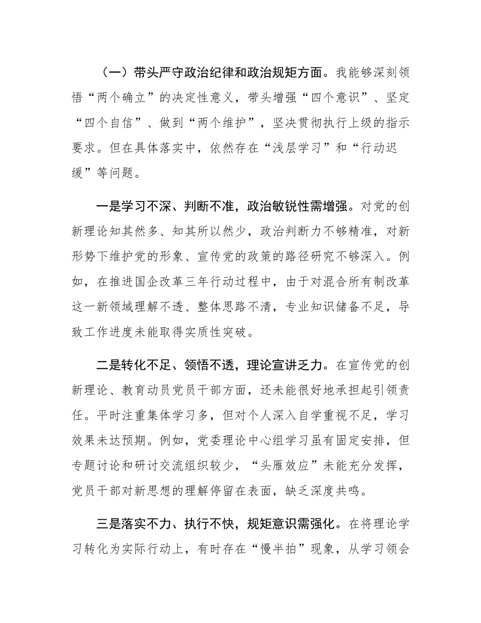 2024年民主SH会个人对照检查发言材料.docx_第3页