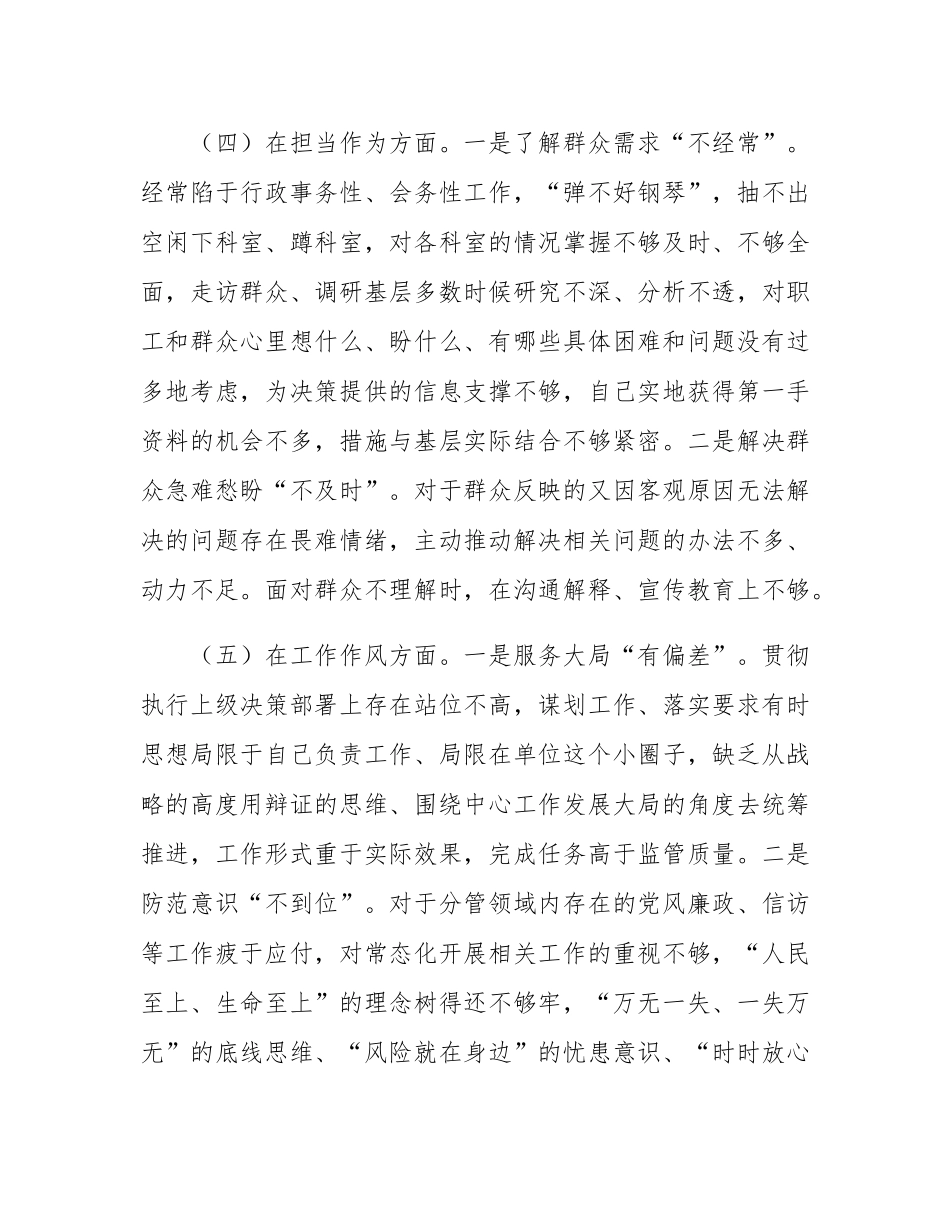 2024年度专题民主SH会、组织SH会对照检查发言材料.docx_第3页