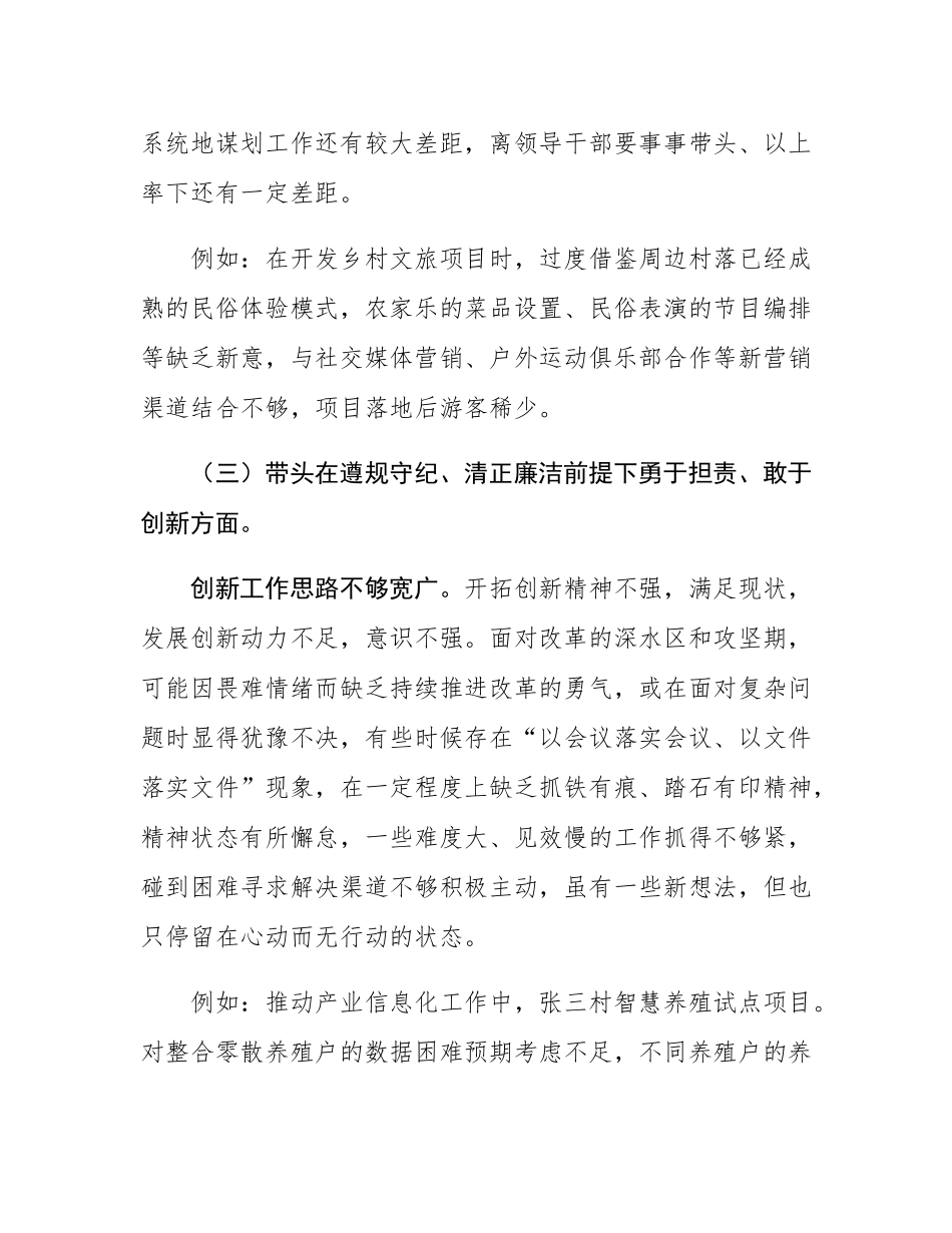 2024年度民主SH会对照检查材料（四个带头例）.docx_第3页
