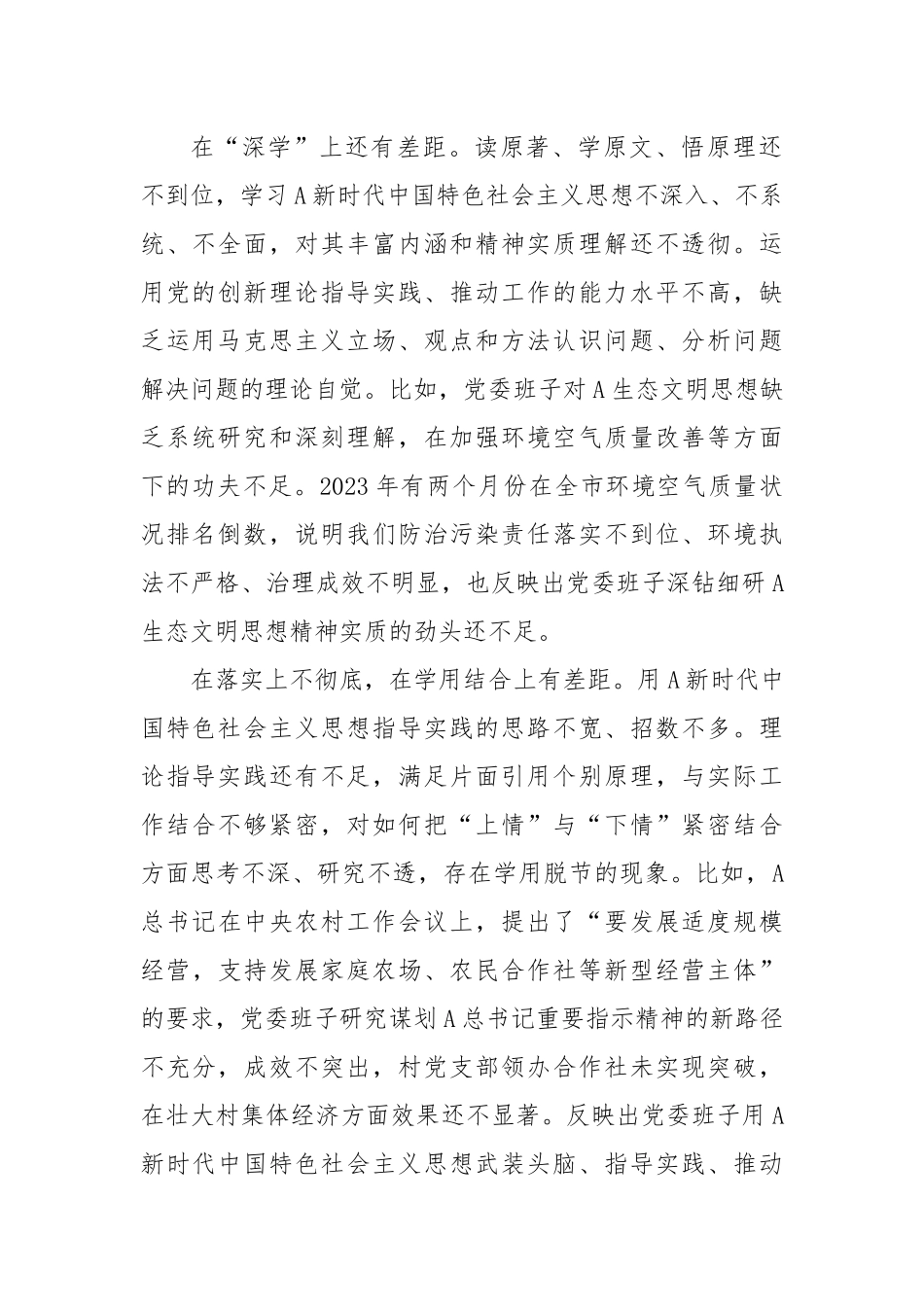 2023年主题教育专题民主生活会班子对照检查（乡镇）（最新6个方面“践行宗旨、服务人民”）.docx_第2页