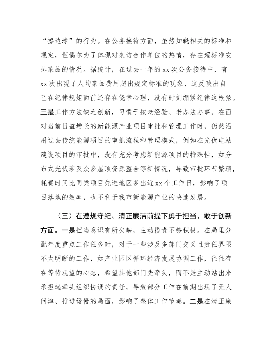 市发改局副局长2024年民主SH会对照检查发言材料.docx_第3页