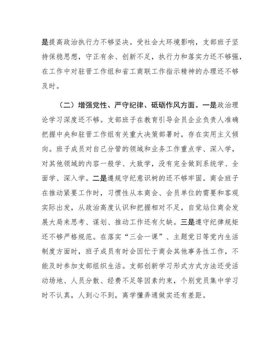 2024年商会支部班子对照检查材料.docx_第2页