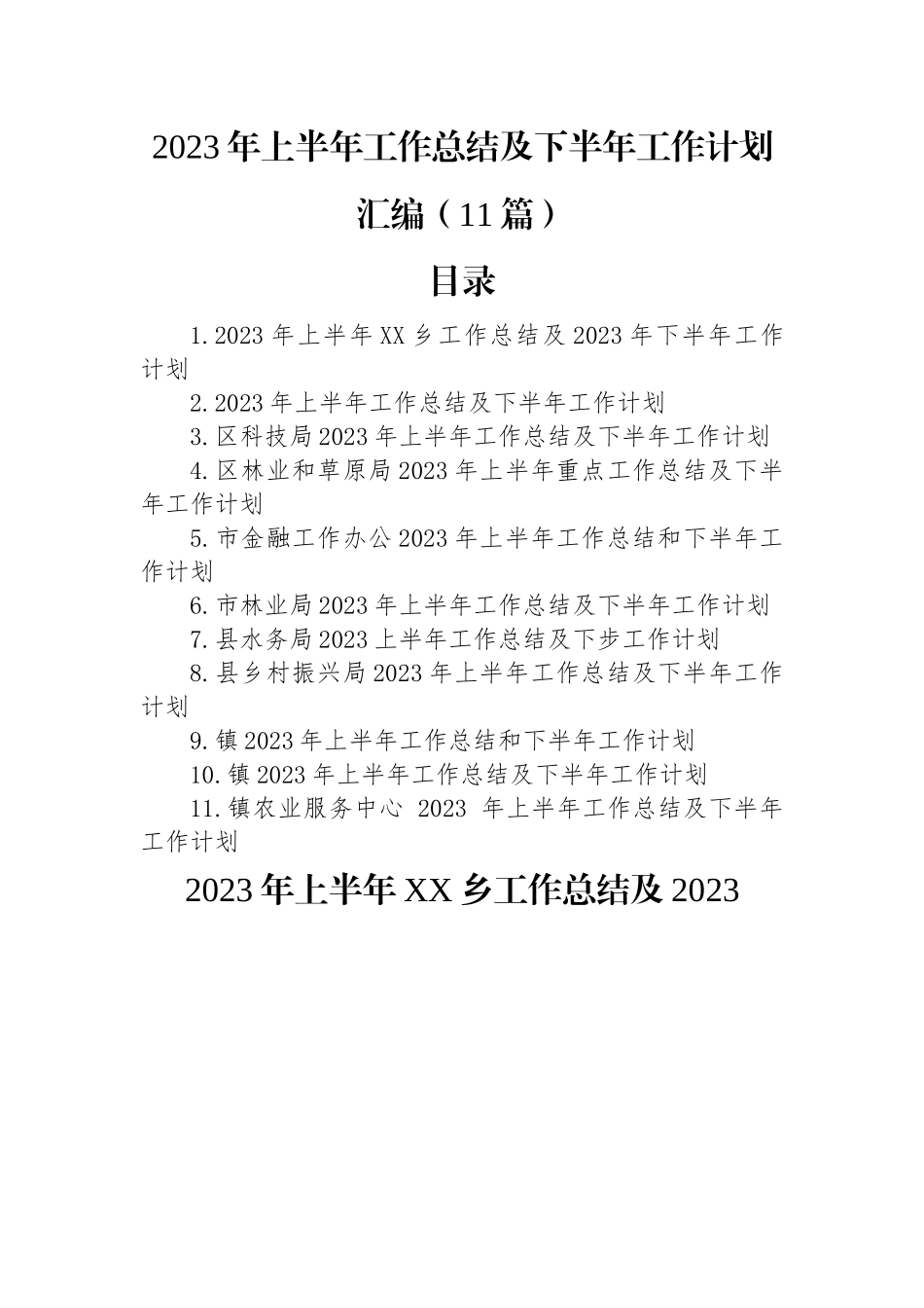 2023年上半年工作总结及下半年工作计划汇编（11篇）.docx_第1页