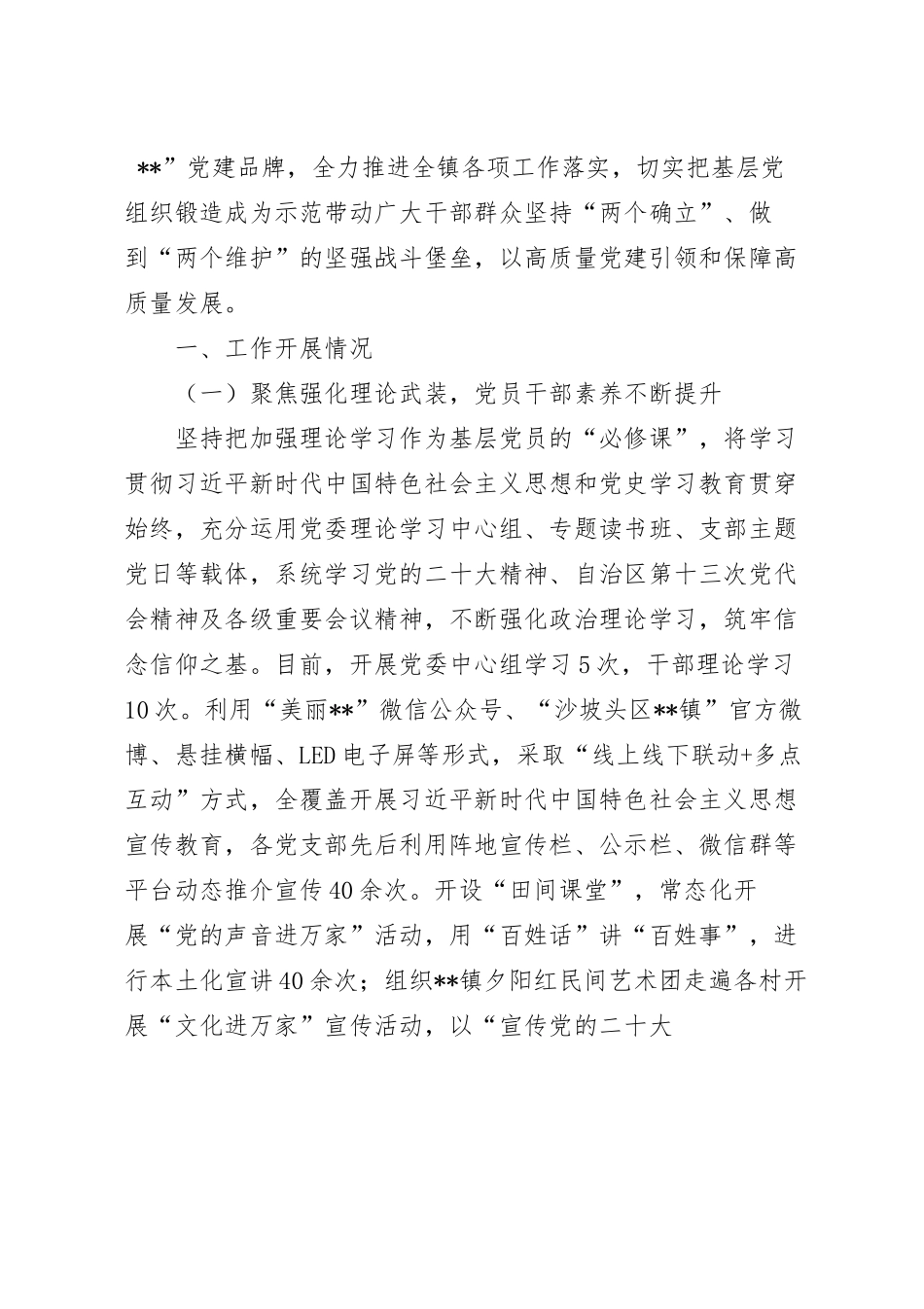 2023年上半年党建工作汇报材料范文.docx_第2页