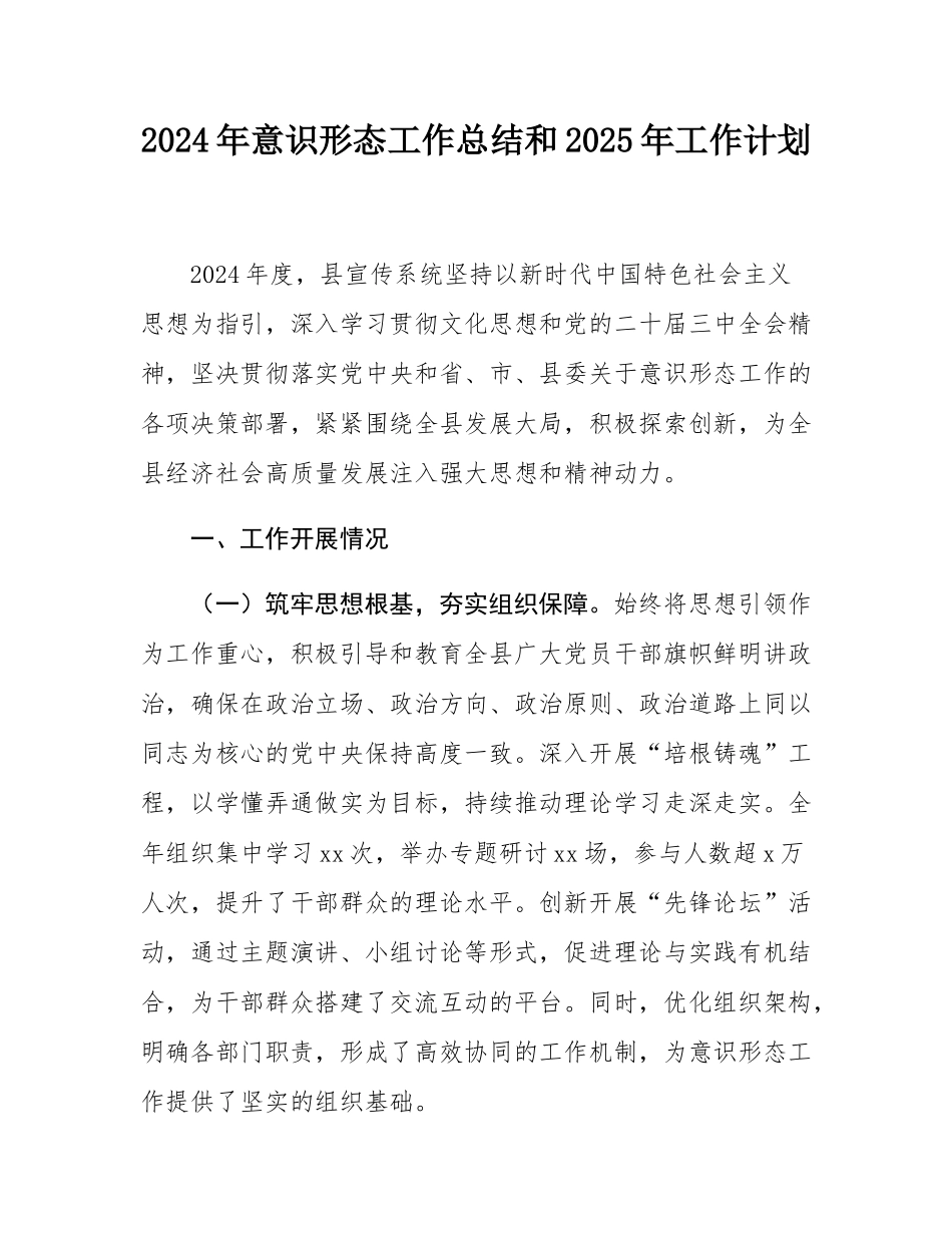 2024年意态工作总结和2025年工作计划.docx_第1页