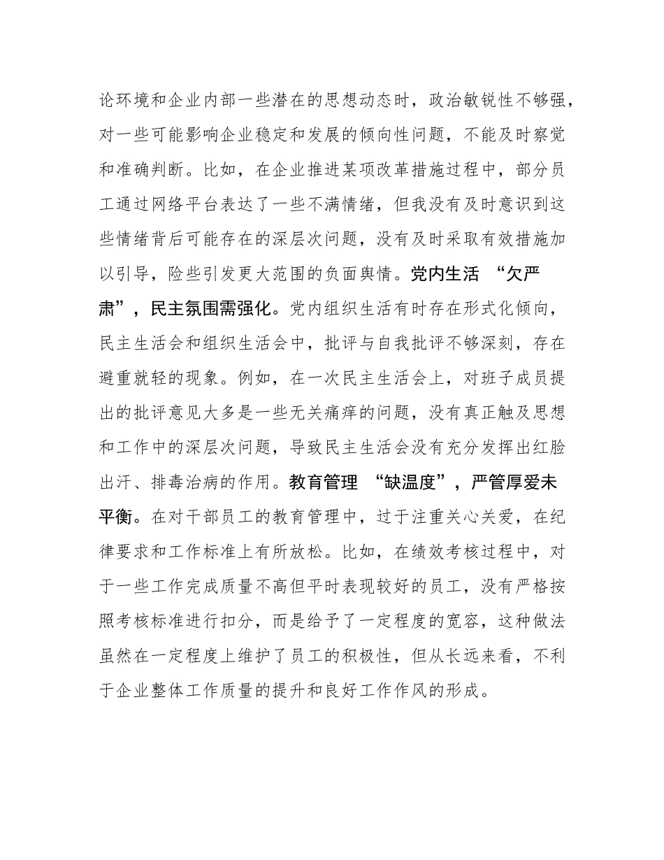 国企党委书记2024年民主SH会个人发言材料.docx_第3页