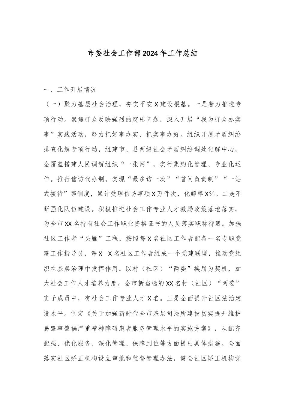 市委社会工作部2024年工作总结.docx_第1页