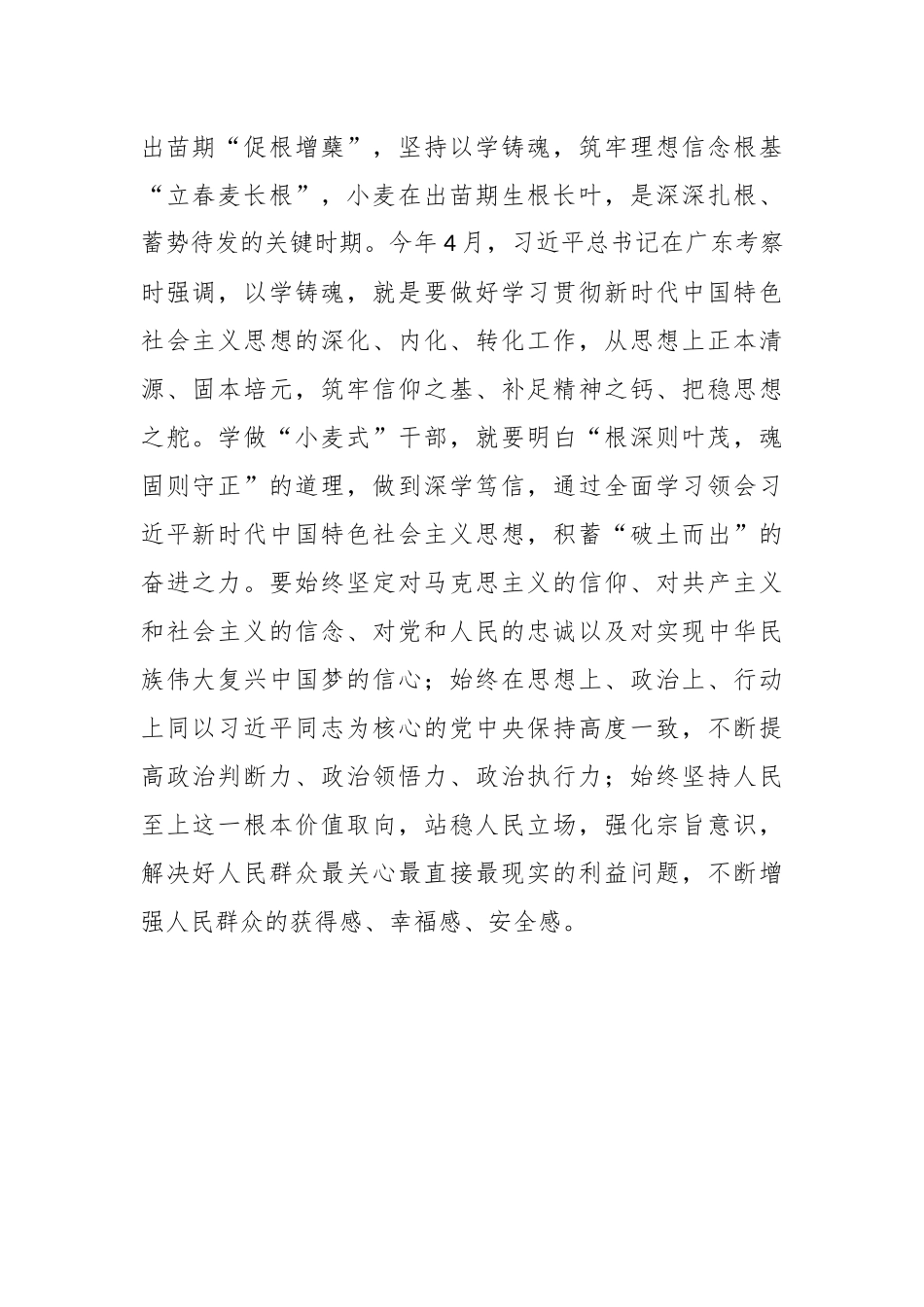 培训心得：学做“小麦式”干部，让主题教育在基层“落地开花”.docx_第2页