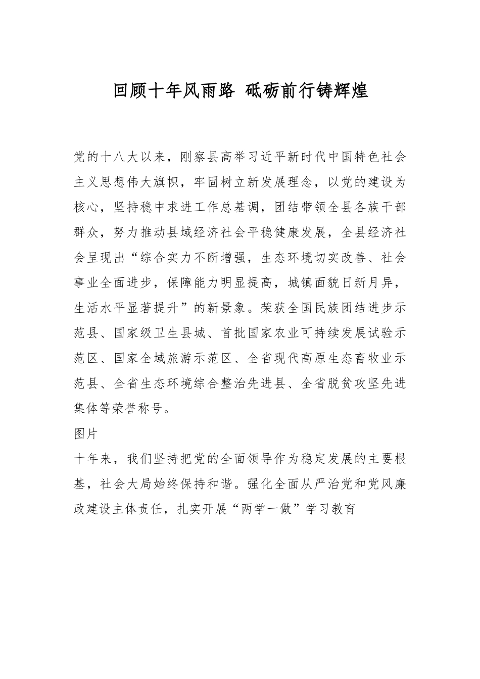 回顾十年风雨路 砥砺前行铸辉煌.docx_第1页