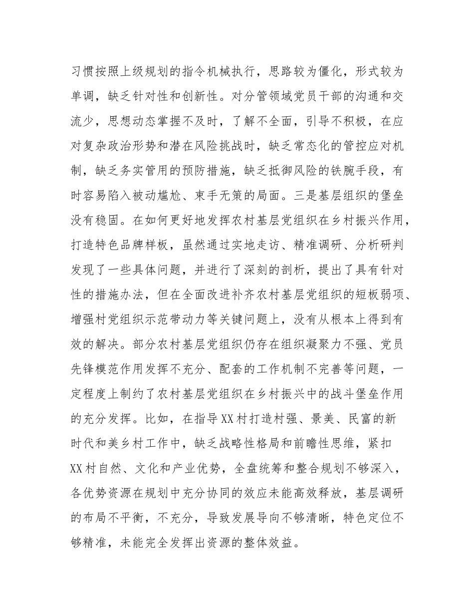 区委副书记2024年度民主SH会“四个带头”个人对照检查材料.docx_第3页
