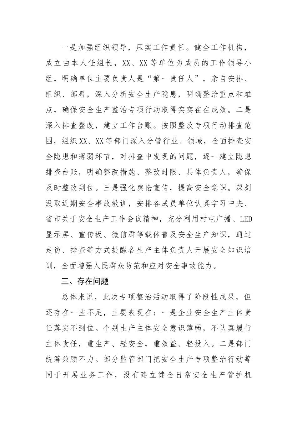安全生产整治专项行动报告.docx_第2页