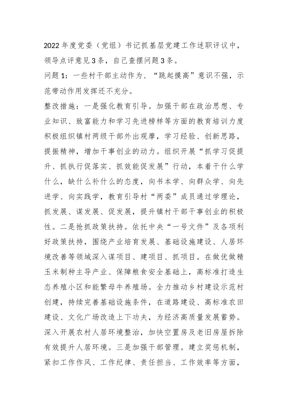20XX年度某镇党委书记抓基层党建工作述职评议.docx_第3页